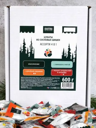 Цукаты сосновые АССОРТИ 4 вкуса, 600 гр Цукаты сосновые АССОРТИ 4 вкуса, 600 гр