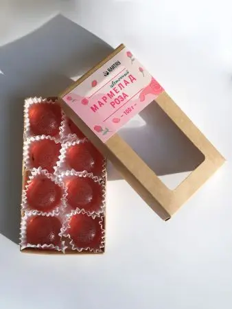 Мармелад цветочный Роза в крафтовой упаковке 100 г