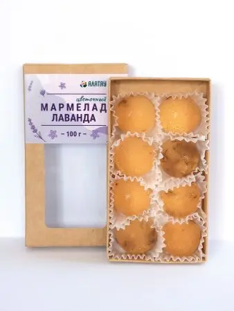Мармелад цветочный Лаванда в крафтовой упаковке 100 г Мармелад цветочный Лаванда в крафтовой упаковке 100 г