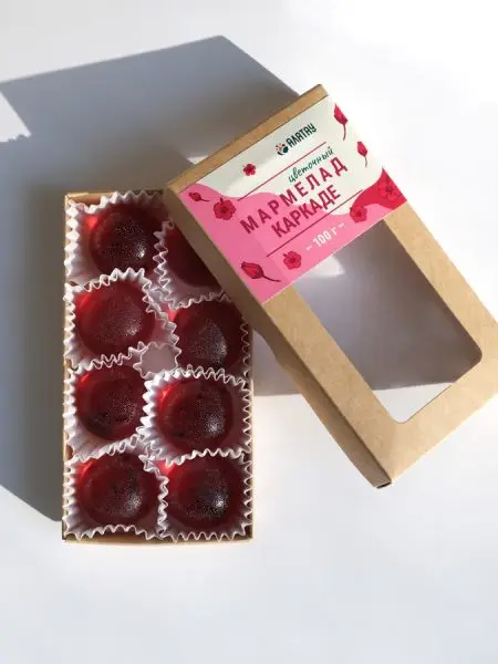 Мармелад цветочный Каркаде в крафтовой упаковке 100 г